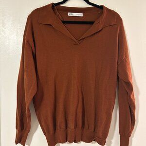 Zara Long Sleeve Collared Top